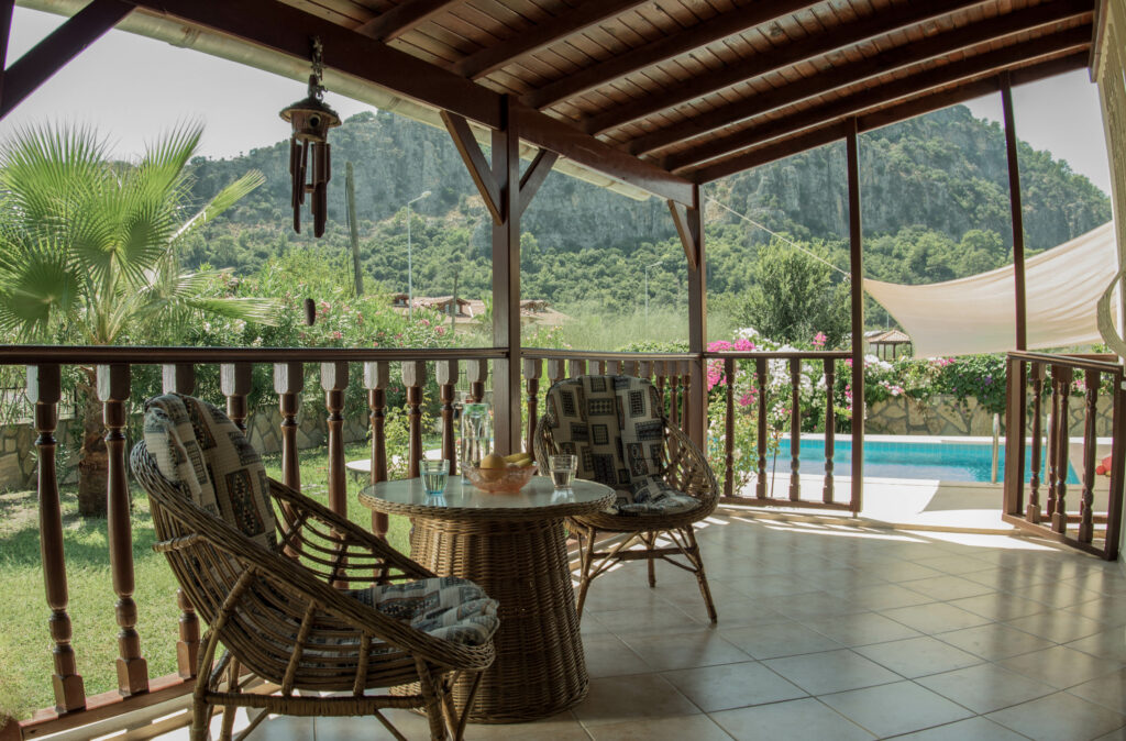 Ausblick von der Terrasse aus dem Haus von Dalyan Paradise Haus Sofie